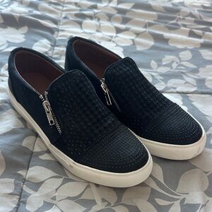 Report Black Slip-On Sneakers with White Soles